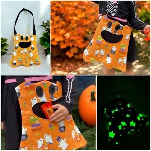 Trick or treat bag, Halloween tote, ghost shape toddler bag, cross body bag